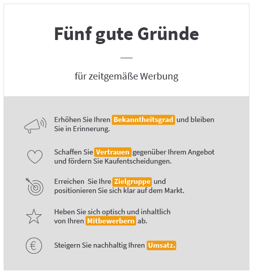 zeitgemäße Werbung